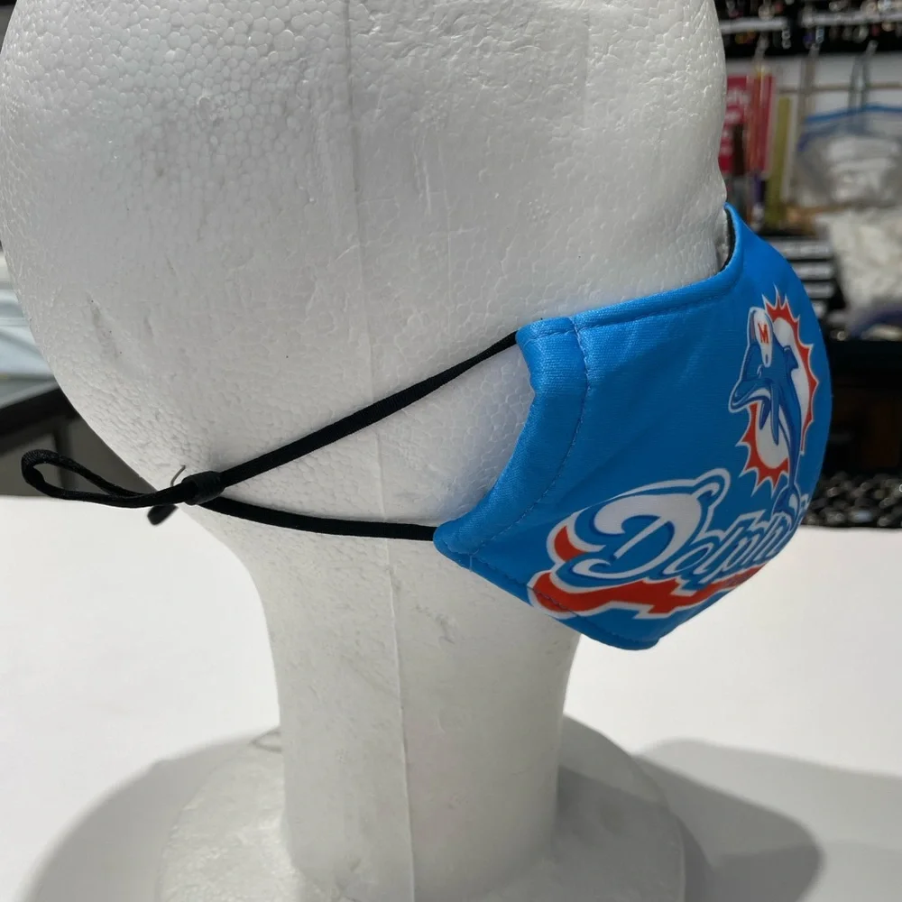 Miami Dolphins Blue Color Face Mask ~ one size fits most